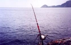 重磯釣的標準裝備100號的重磯竿PIN-